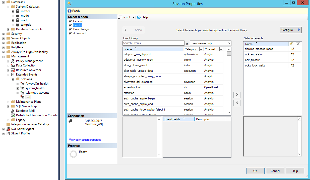 Session properties